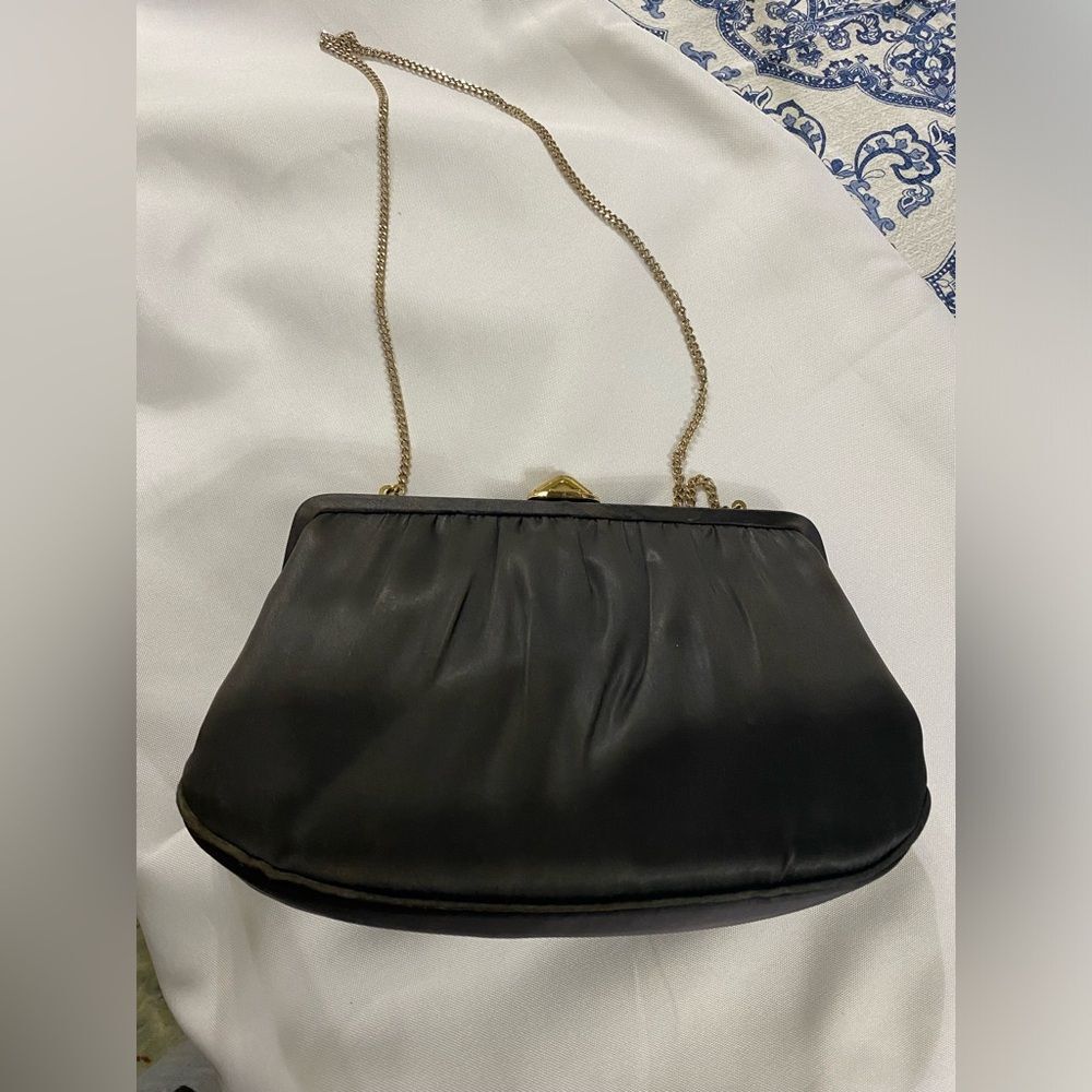 Vintage 1950's Mardane Black and Gold Bag with Mirror Excellent Condition